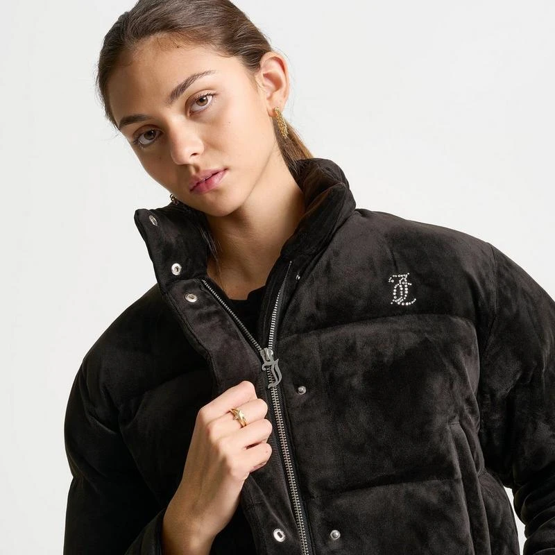 Juicy Couture Women's Juicy Couture Velour Bling Puffer Jacket 5