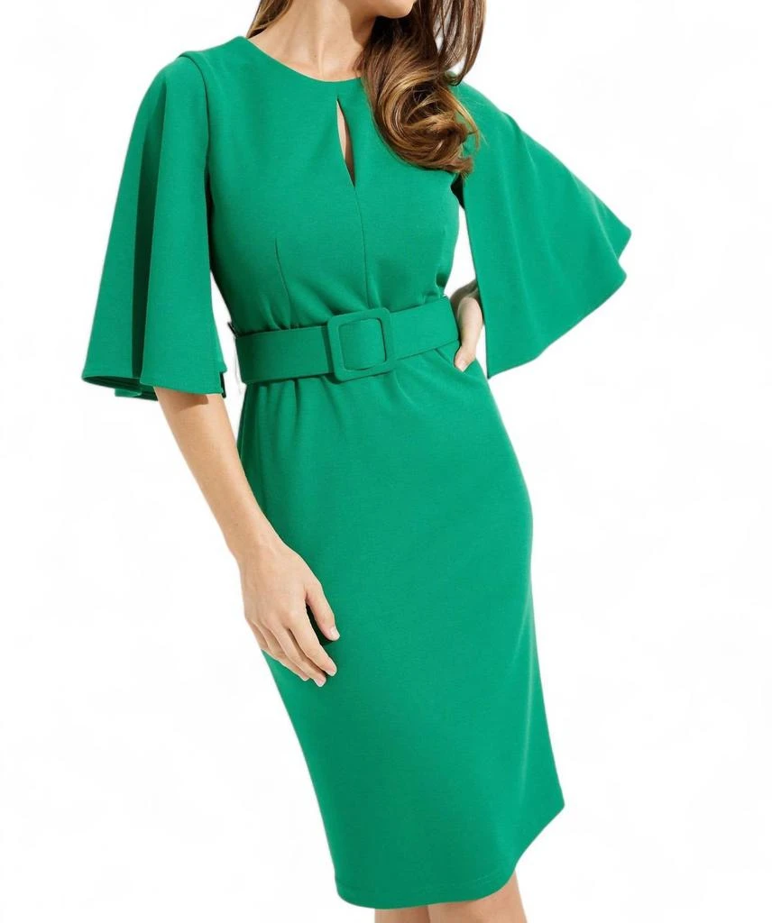 JOSEPH RIBKOFF Butterfly Sleeve Sheath Dress In Kelly Green 1