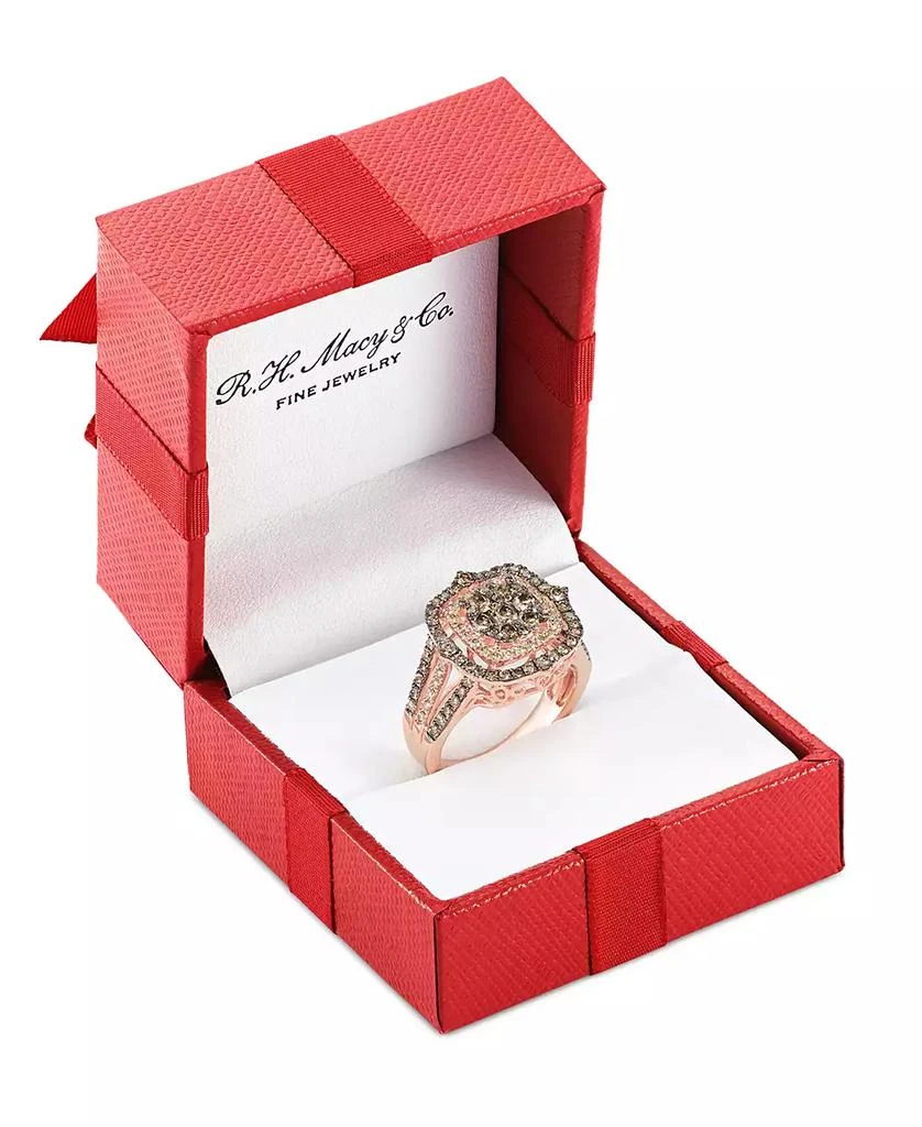 Le Vian Chocolate Diamond & Nude Diamond Halo Cluster Ring (1-1/2 ct. t.w.) in 14k Rose Gold (Also Available in 14K White Gold or Yellow Gold) 2