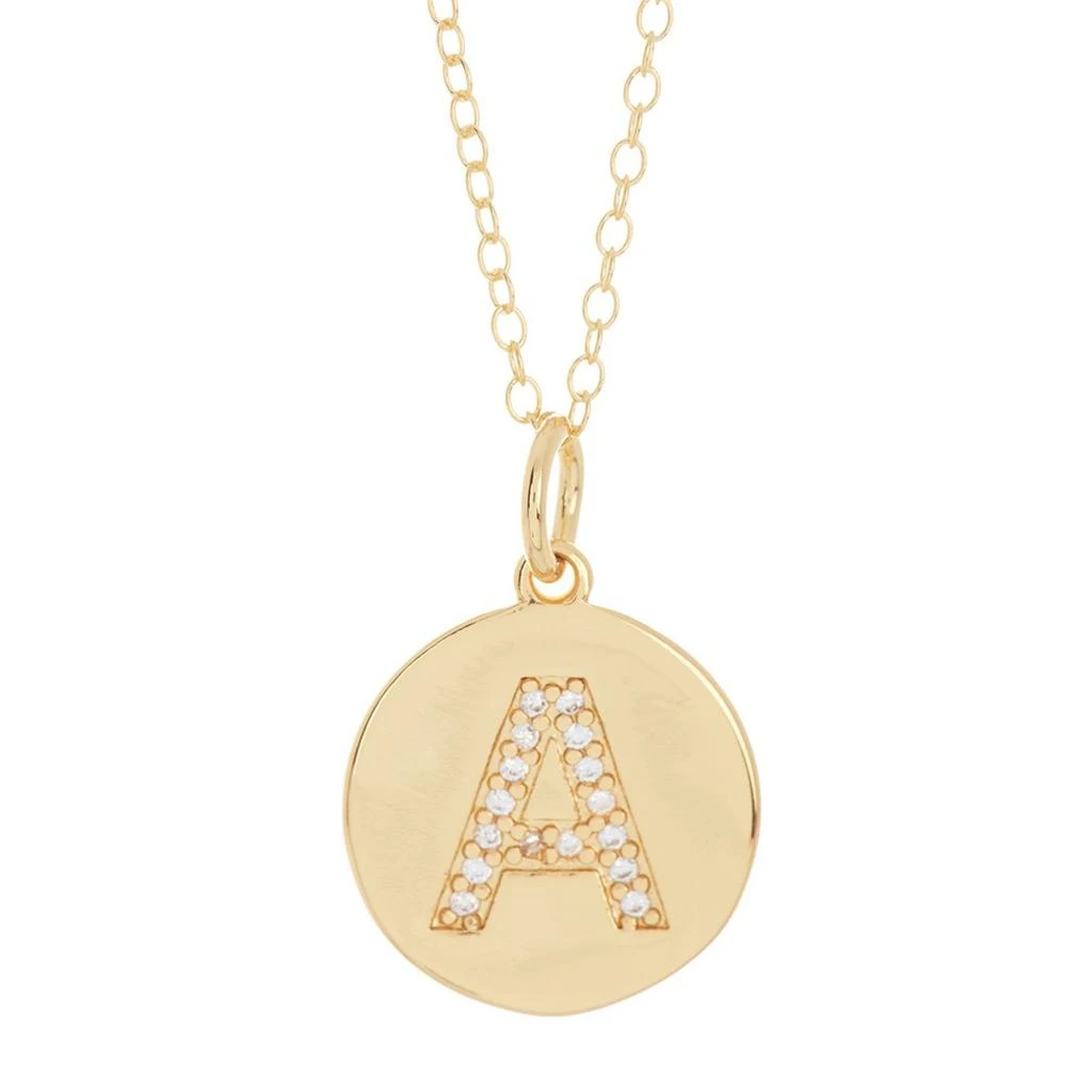 Adornia Initial Circle Disc Necklace gold 1