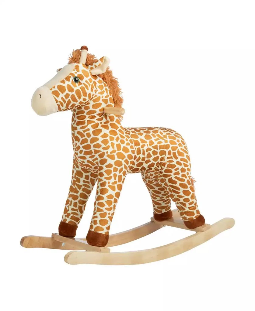 Trademark Global Happy Trails Giraffe Plush Rocking Horse 1