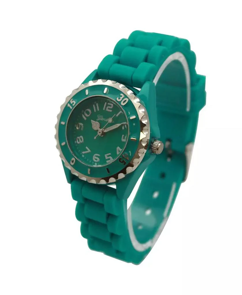 Olivia Pratt Teal Solid Color Silicone Strap Casual Women Watch 3