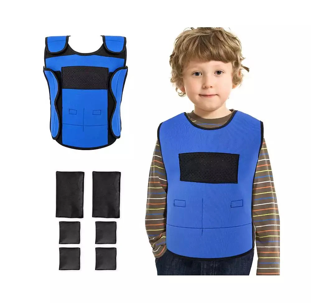 OUTREE Medium Blue Weighted Compression Vest for Kids with Sensory Needs