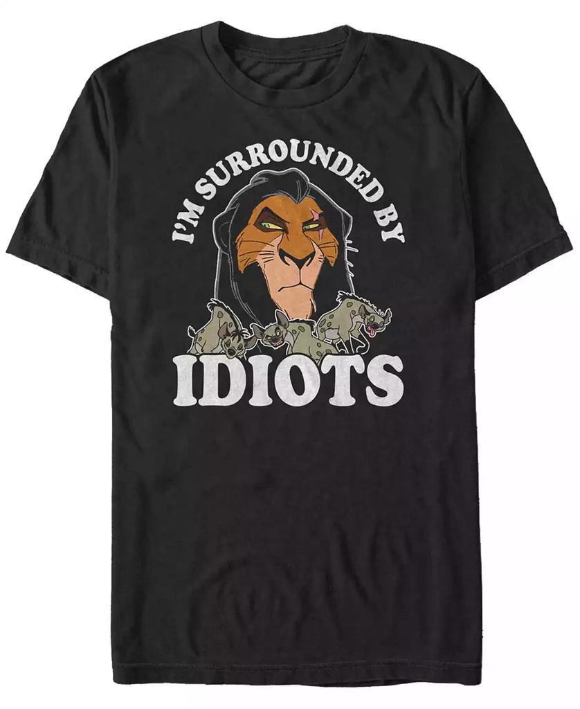 FIFTH SUN Disney Men's Lion King Scar Hyenas Surrounded By Idiots Short Sleeve T-Shirt