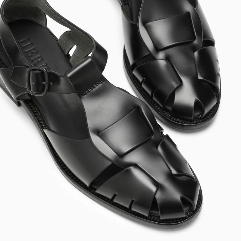 HEREU Black leather sandal 6