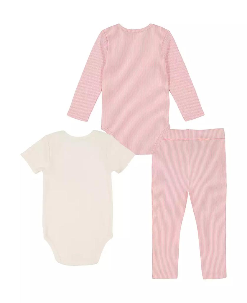 Tommy Hilfiger Baby Girl 2-Pack Ribbed Logo Bodysuits and Legging 3-Piece Set