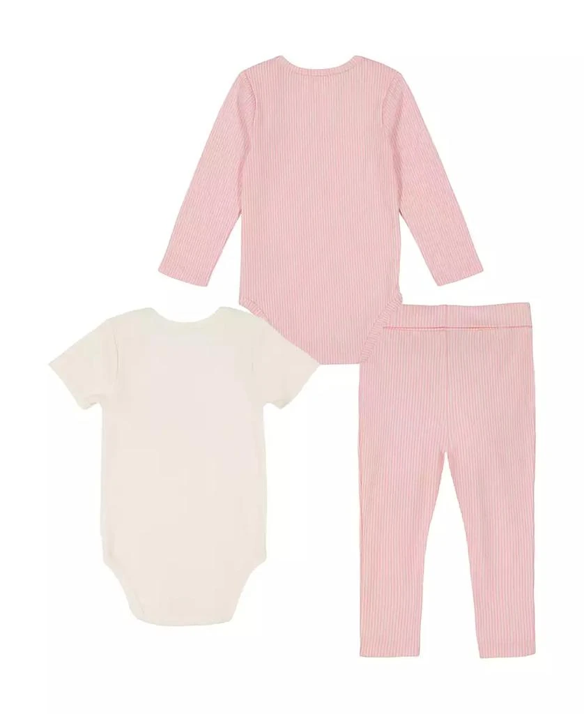 Tommy Hilfiger Baby Girl 2-Pack Ribbed Logo Bodysuits and Legging 3-Piece Set 2
