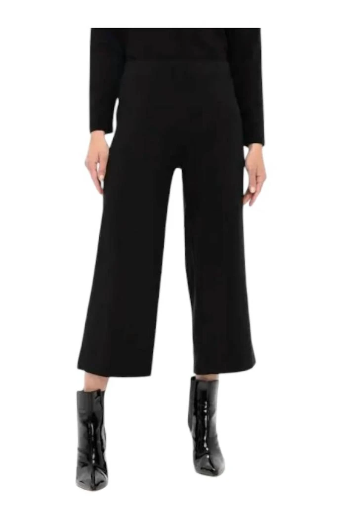 Renuar Women's Pull On Gaucho Pant In Black 2