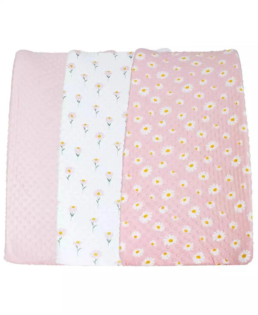 The Peanutshell Changing Pad Cover for Baby Girls, Daisy Plush Minky