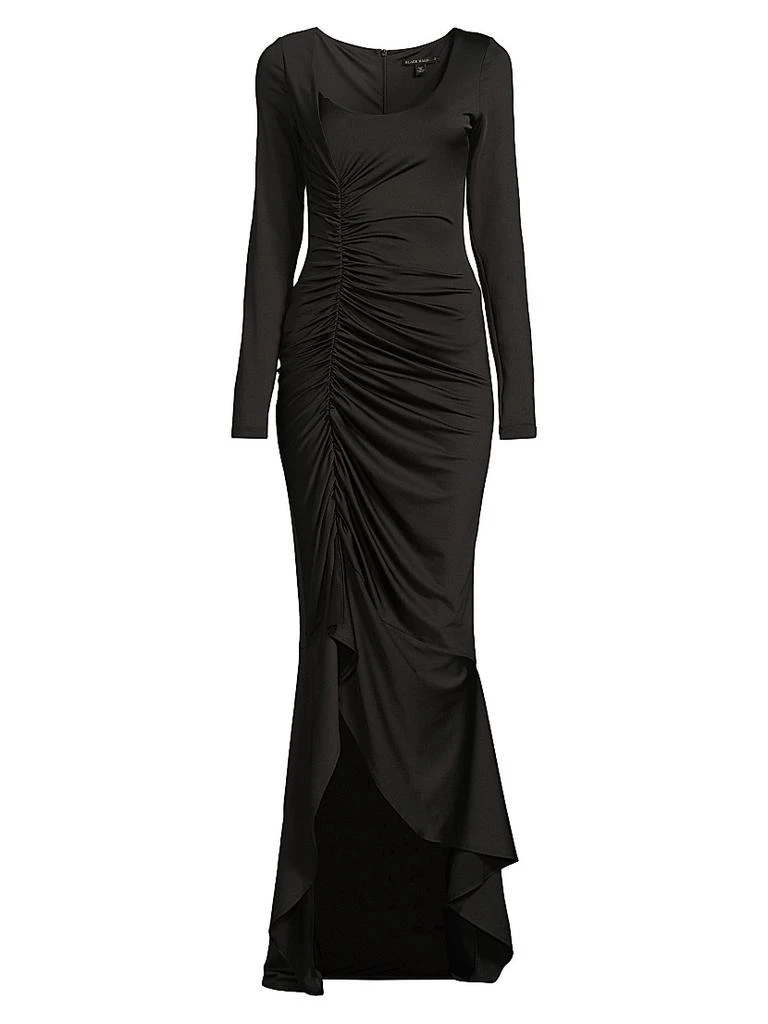 Black Halo Atlanta Ruched Jersey Maxi Dress 1