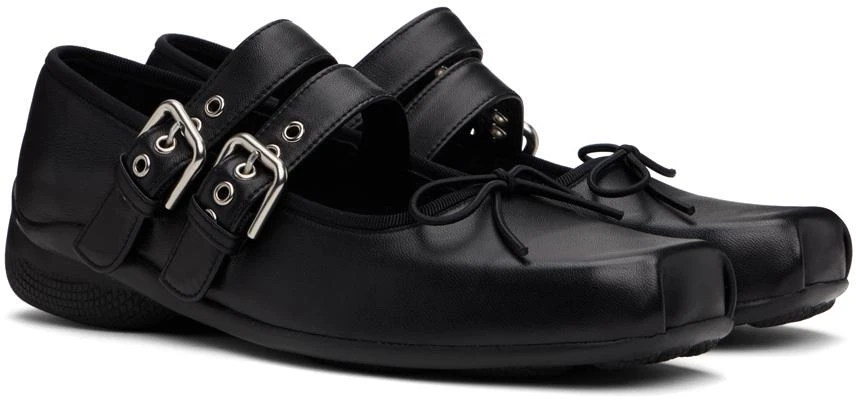 OPEN YY Black Buckle Ballerina Flats 4