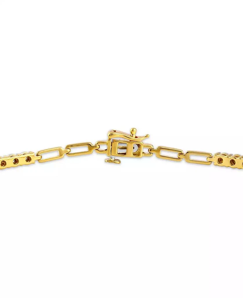 Macy's Diamond Station & Polished Open Link Bracelet (1/4 ct. t.w.) in Sterling Silver or Gold-plated Sterling Silver 3