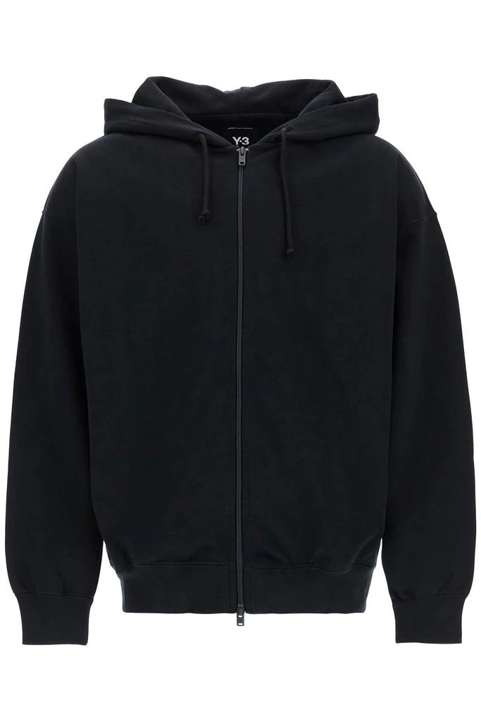 Y-3 black cotton zip hoodie 1