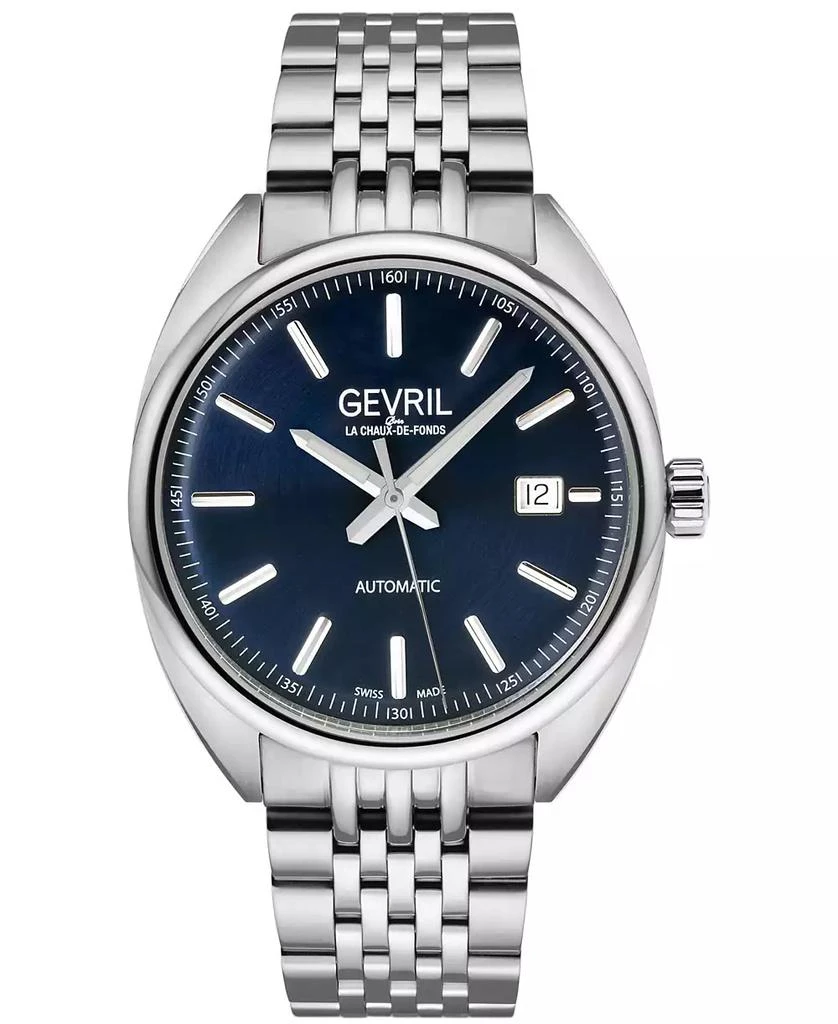 Gevril Men's Five Points Swiss Automatic Silver-Tone Stainless Steel Watch 1
