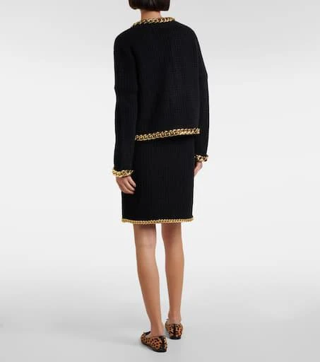 Tory Burch Kendra chain-detail wool-blend cardigan 3