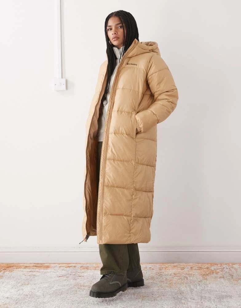 Columbia Columbia Puffect II long puffer coat in beige 1