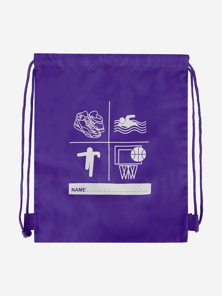 Zeco Schoolwear Zeco Kids School Premium Printed PE Bag in Purple (40cm)