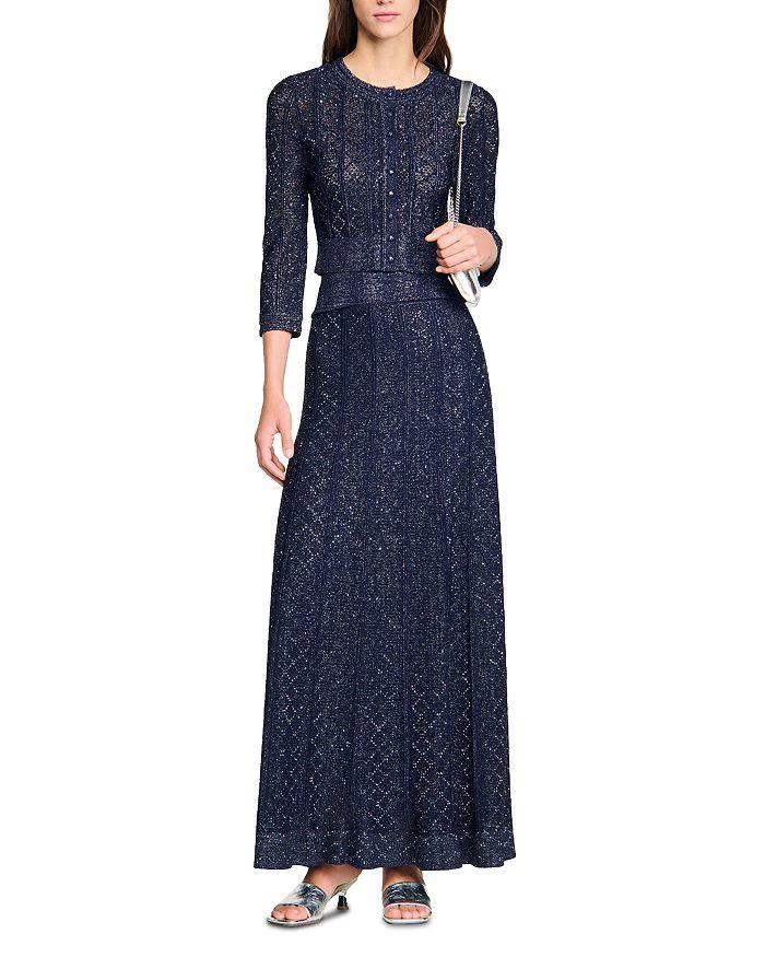 Sandro Strass Knit Cropped Cardigan