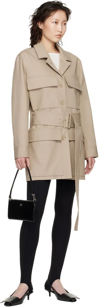 Courrèges Beige Utility Belted Coat 4