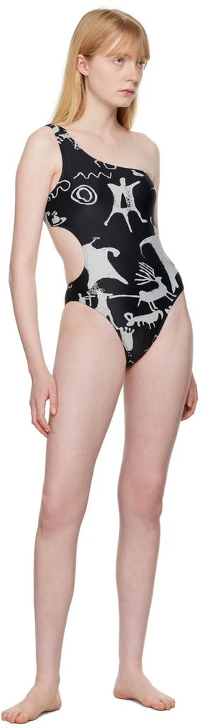 Vivienne Westwood Black Graphic Cave Man One-Piece Swimsuit 4