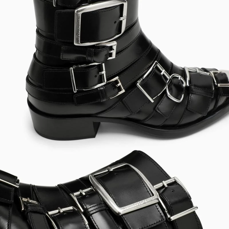 Alexander McQueen Black Punk buckle boots 6