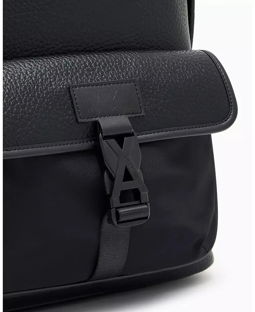 Armani Exchange Men
s Pebbled Faux-Leather Buckle Backpack 2