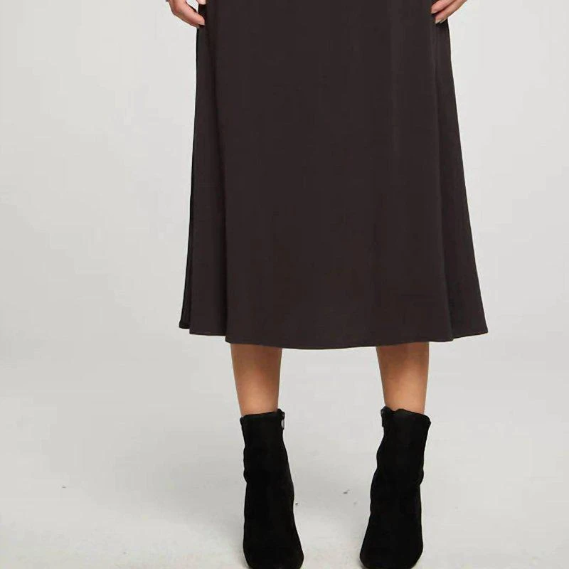 Chaser Flouncy Side Slit Midi Skirt 1