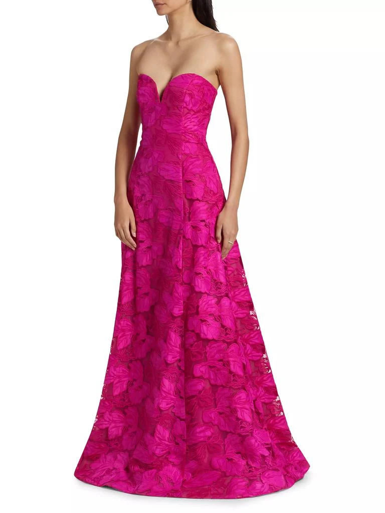 Monique Lhuillier Francine Guipure Lace Strapless Gown 3