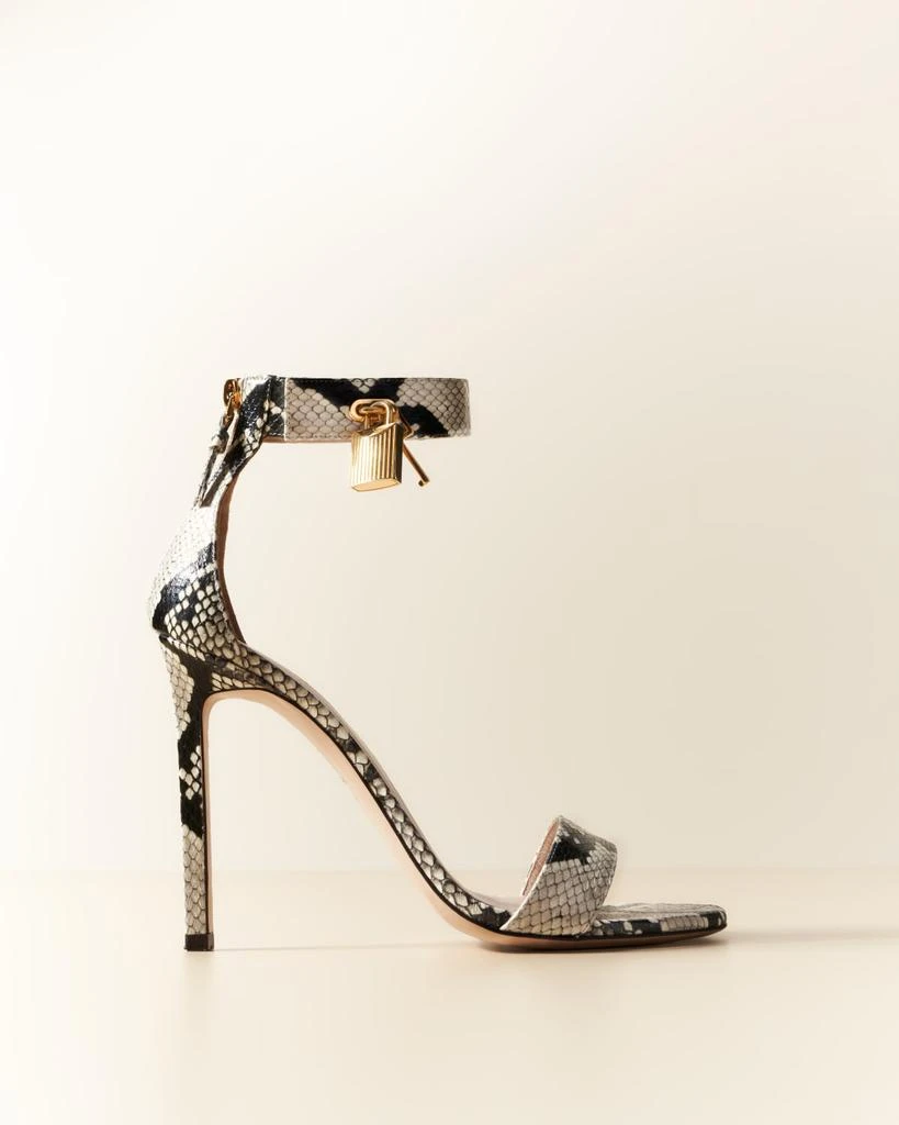 Tom Ford Lock Python Embossed Ankle-Cuff Sandals 6
