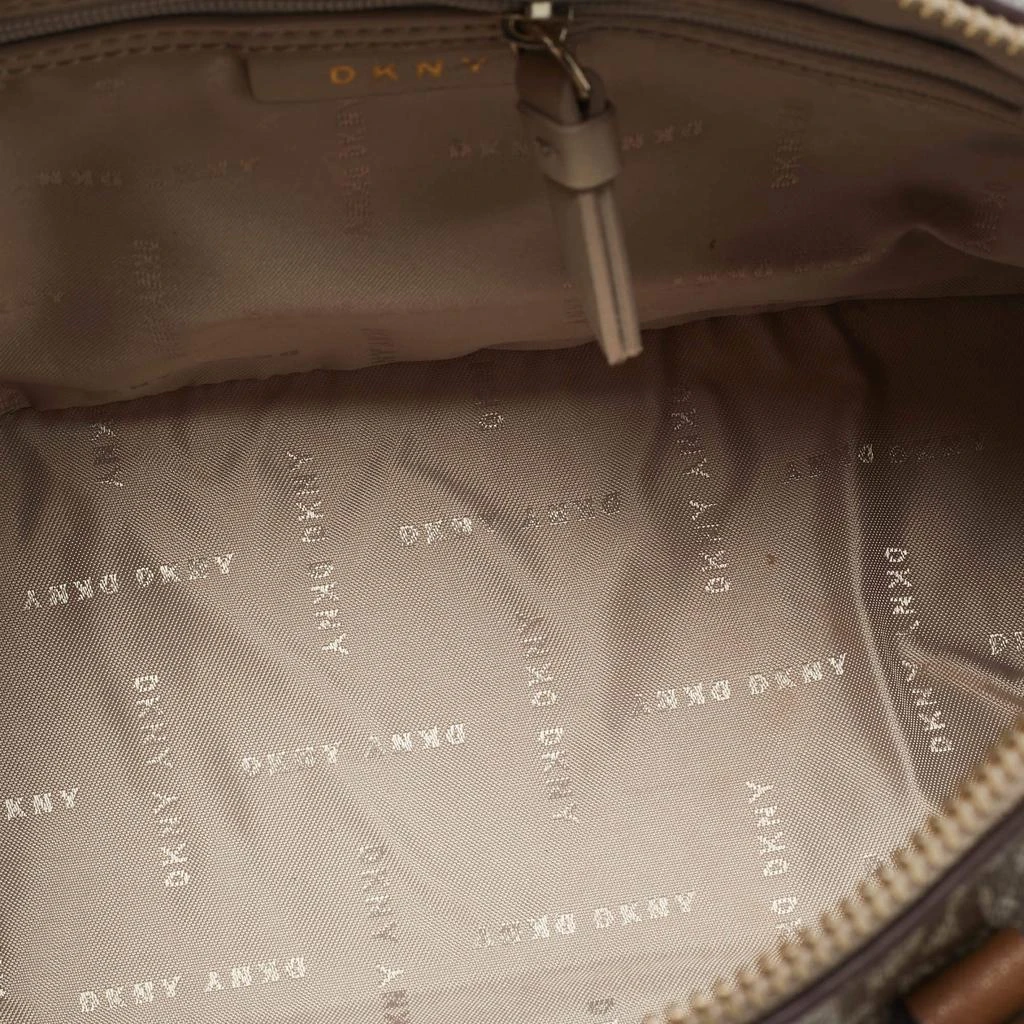 DKNY Dkny Beige/Brown Signature Coated Canvas and Leather Small Dome Satchel 7