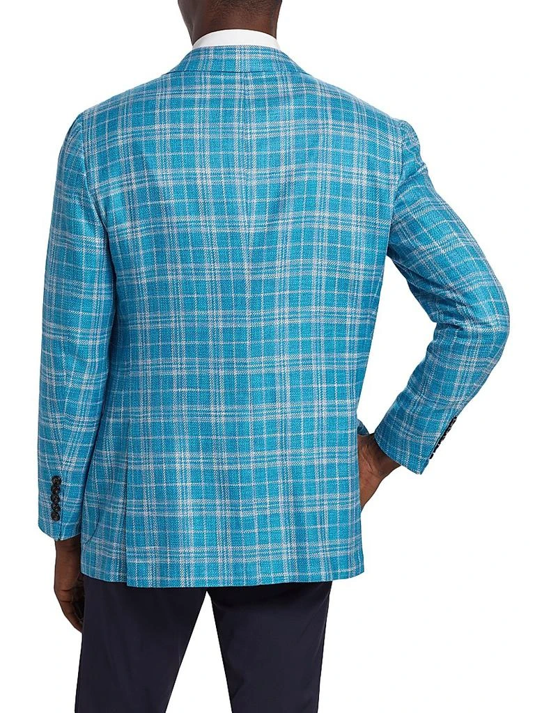 Kiton Plaid Silk-Blend Three-Button Sport Coat 5