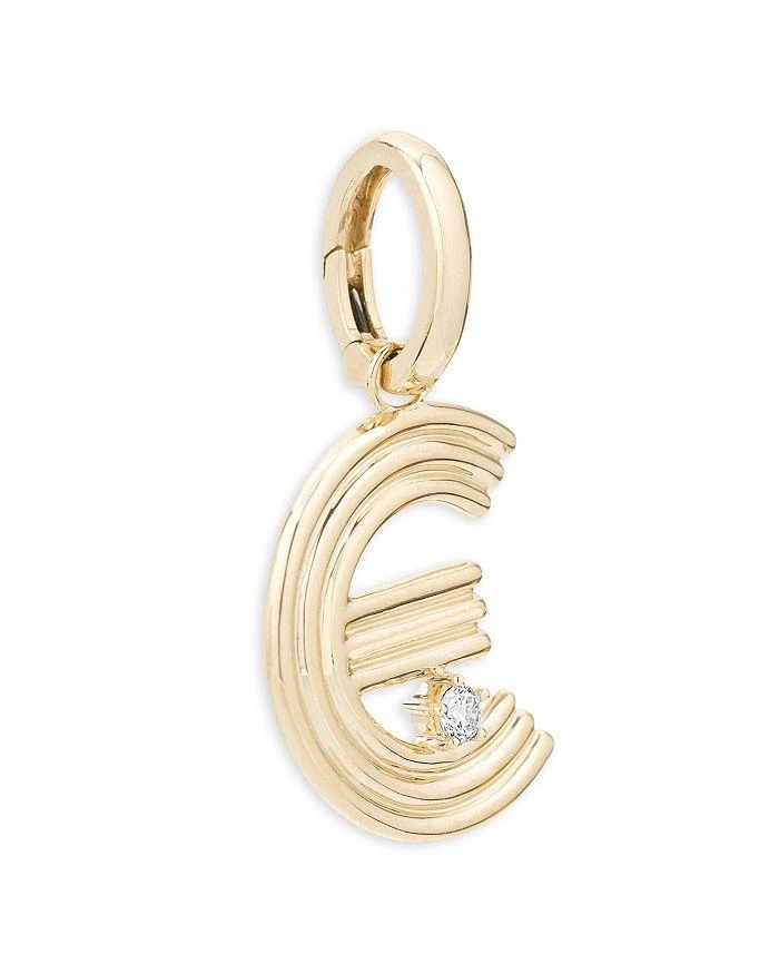 Adina Reyter 14K Yellow Gold Groovy Diamond Initial Pendant 2