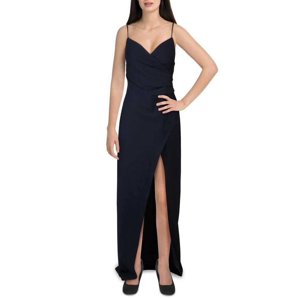 Honey And Rosie Womens Faux Wrap Ruched Semi-Formal Dress 1