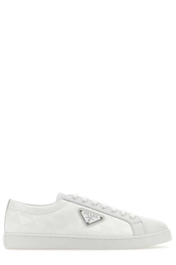 Prada Prada Triangle-Logo Round-Toe Lace-Up Sneakers 1