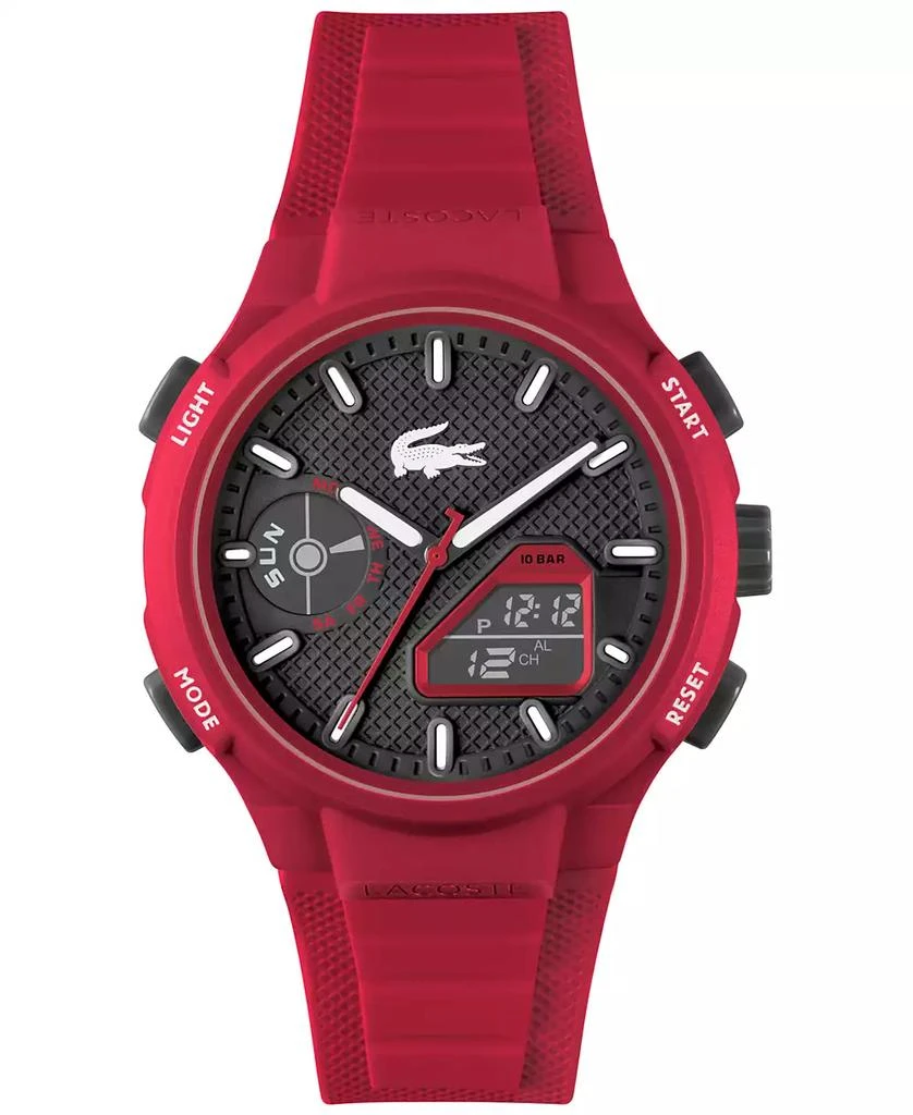 Lacoste Men's LC33 Red Silicone Strap Watch 45mm 1
