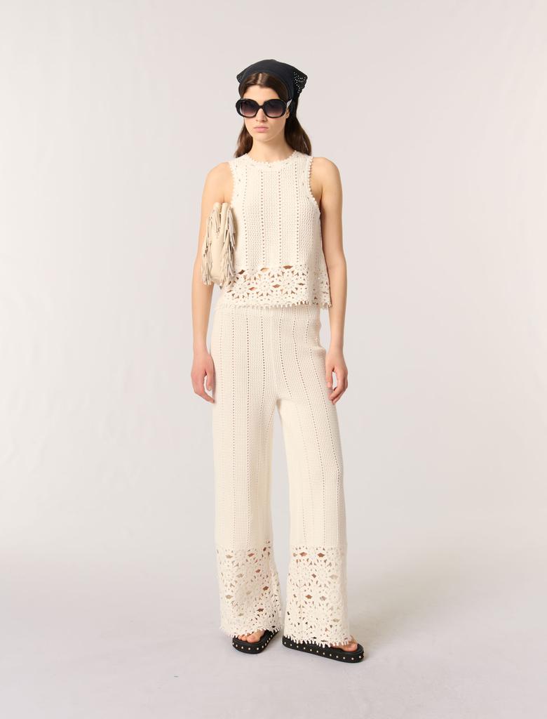 Maje Maje Woman's cotton Crochet vest top for Spring/Summer