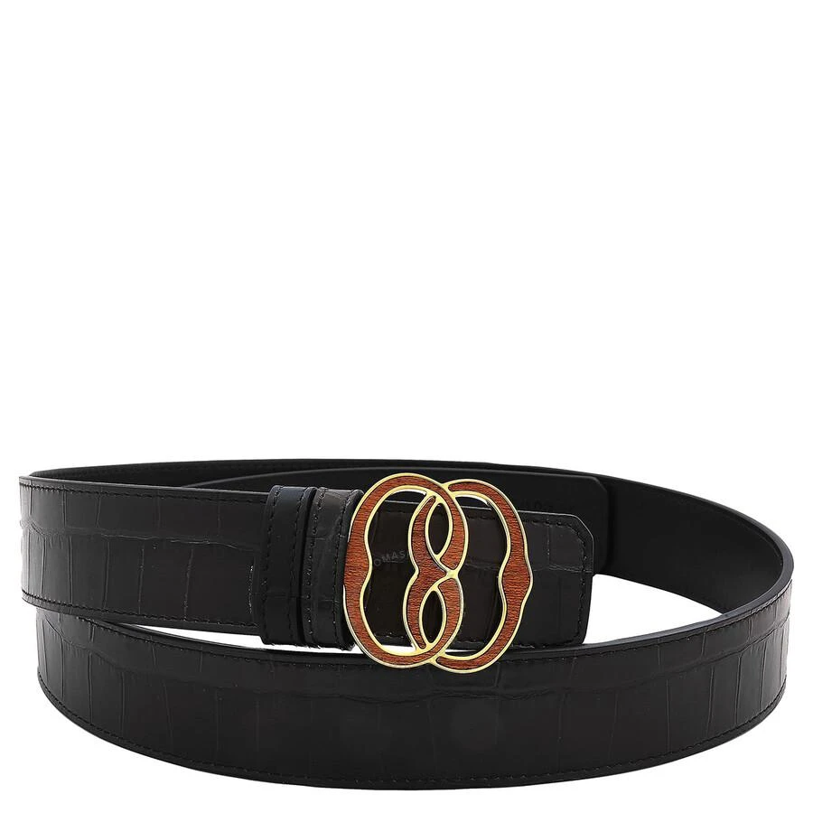 Bally Reversible Emblem Crocodile Leather Belt 1