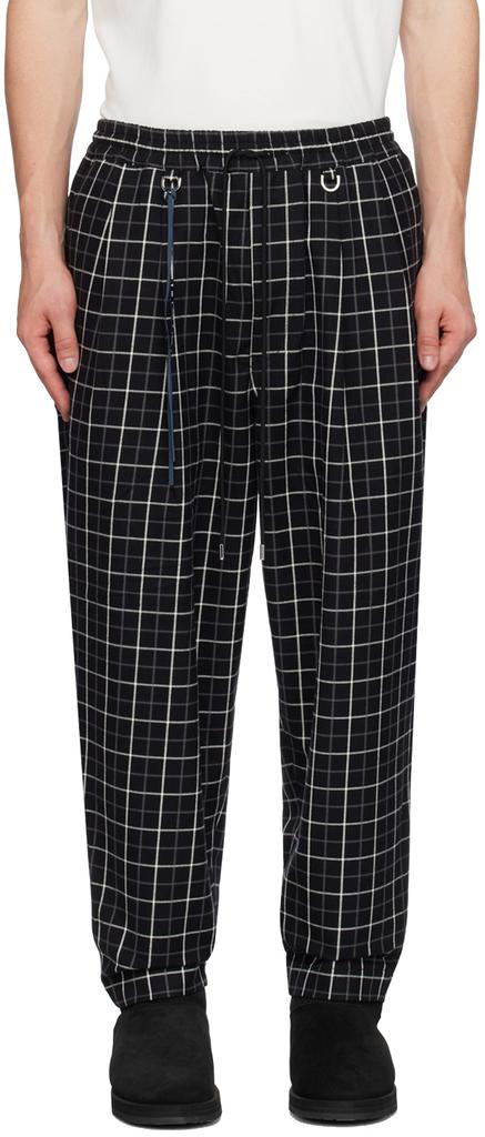 mastermind JAPAN Black Check Trousers