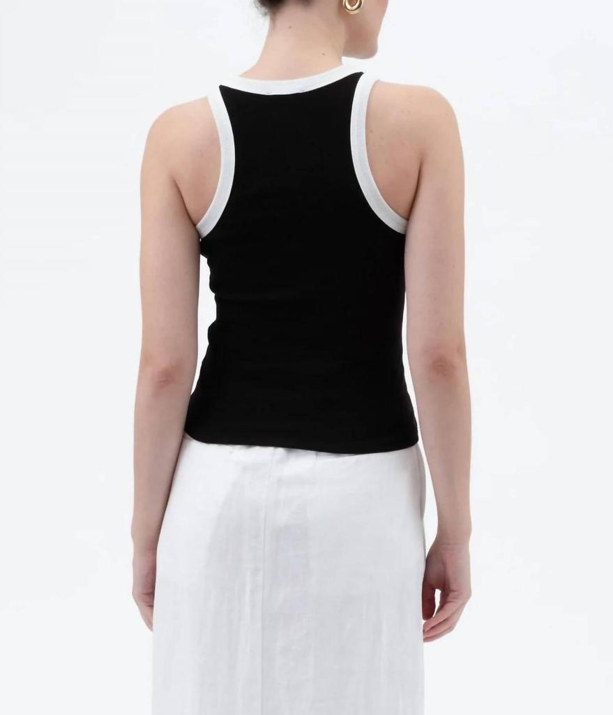 Blu Pepper Blu Pepper - Contrast Trim Racerback Knit Tank Top