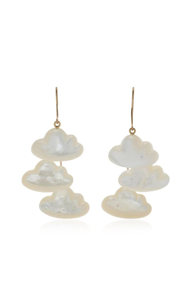 Annette Ferdinandsen Annette Ferdinandsen - 14K Yellow Mother Of Pearl And Diamond Earrings - White - OS - Moda Operandi - Gifts For Her 1