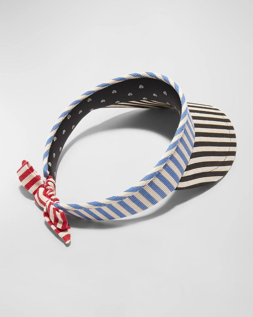 Lele Sadoughi Striped Bow Tie Visor 2