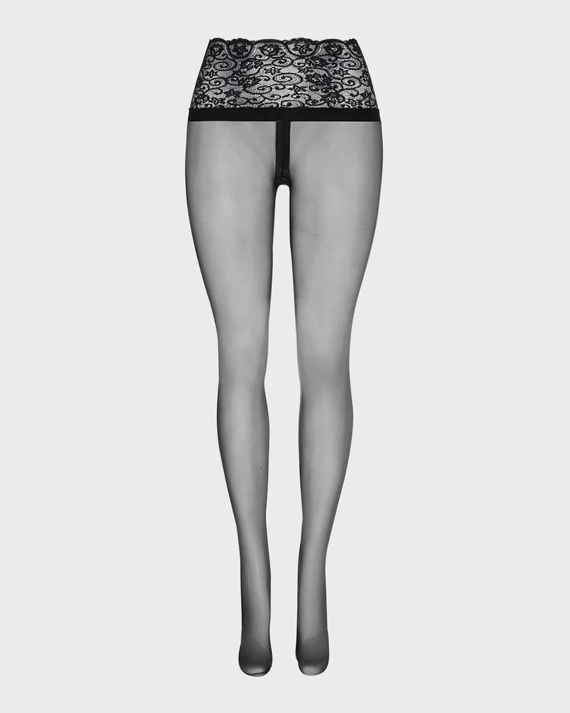 Commando Sexy Sheer Lace-Waist Tights