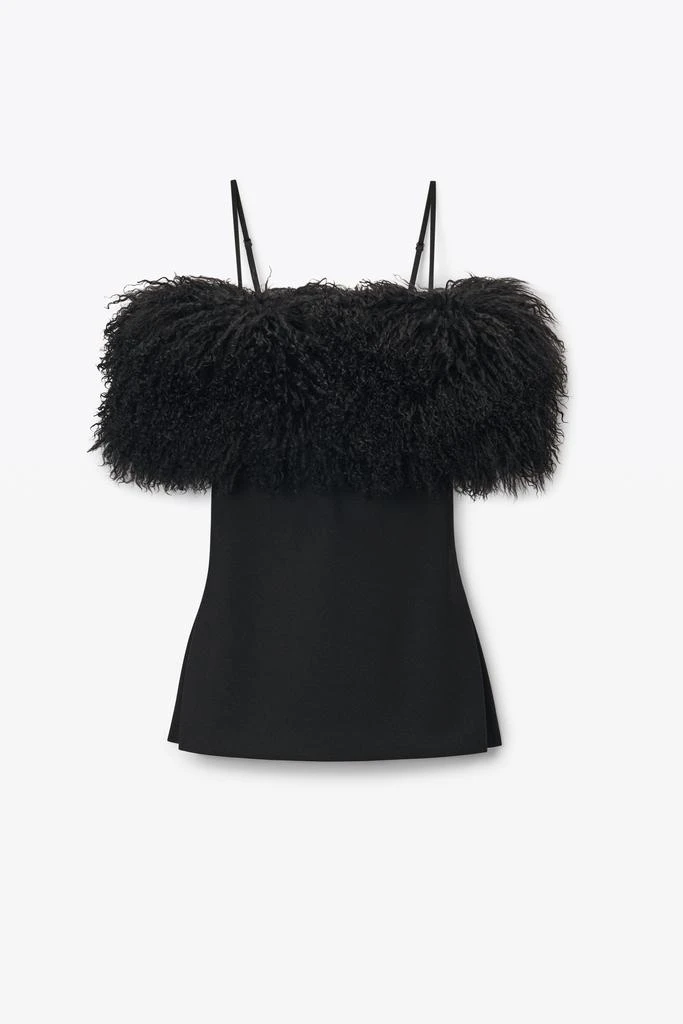 Alexander Wang Minidress with Detachable Mongolian Lamb Shearling 2