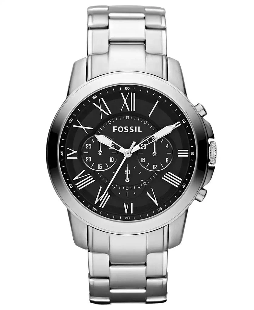 Fossil Men's Chronograph Grant Stainless Steel Bracelet Watch 44mm FS4736 1