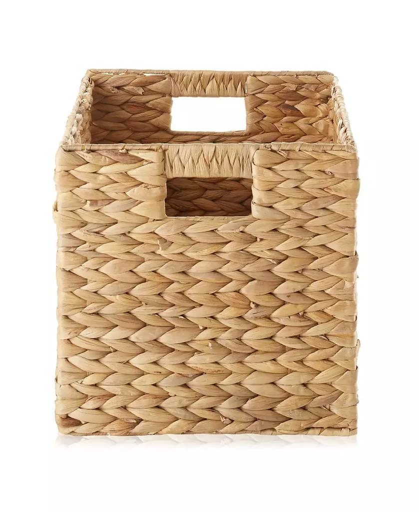Casafield 10.5" x 10.5" Water Hyacinth Storage Baskets, Natural - Set of 2 Collapsible Cubes, Woven Bin Organizers for Bathroom, Bedroom, Laundry 6