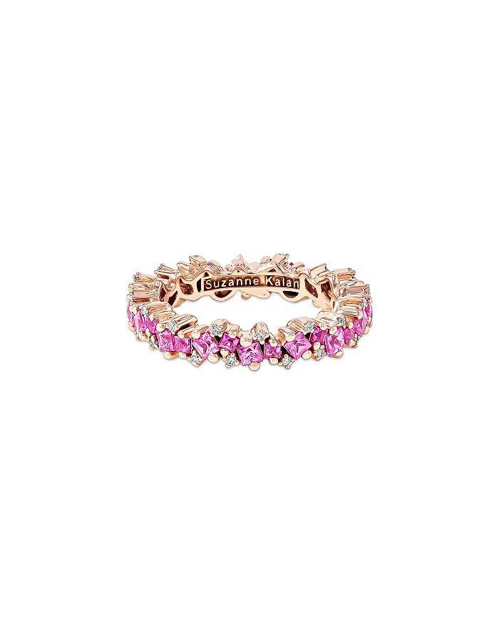 Suzanne Kalan 18K Rose Gold Pink Sapphire 
Diamond Eternity Band