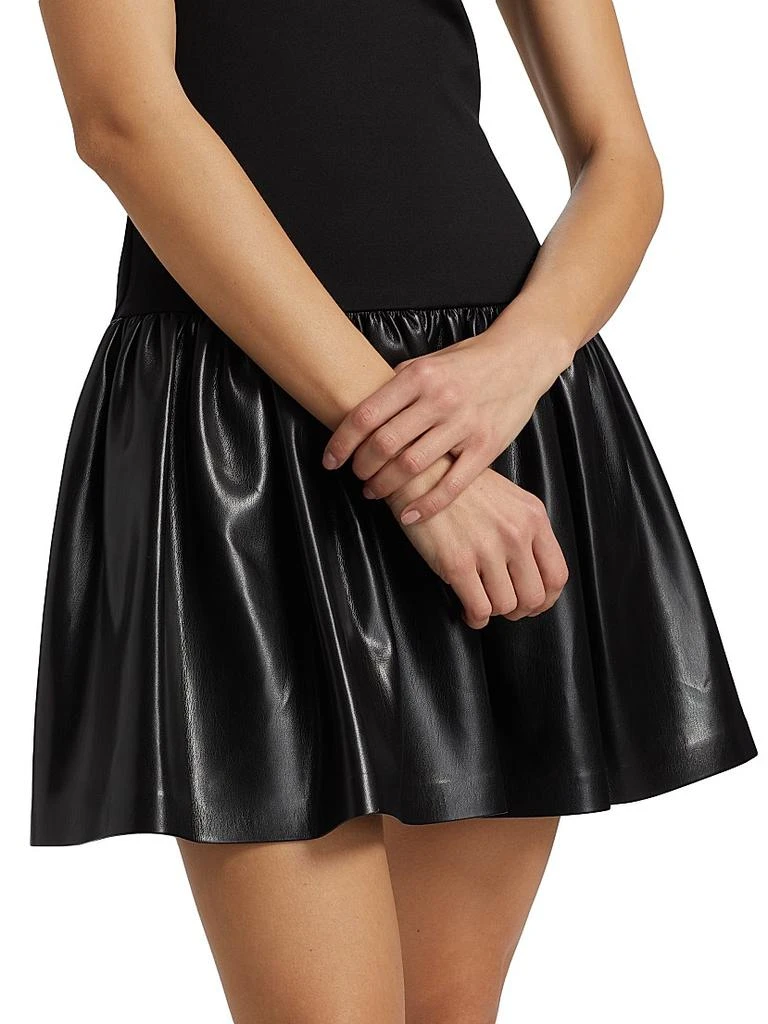 Ella Faux Leather Minidress  On Sale Now with Up to 71% Off | Discover  Exclusive Deals & Savings at BeyondStyle  Authentic Alice + Olivia women's  apparel|faux leather|contemporary|solid|crewneck|dresses|Women's|mini-length|women-owned  or founded|fit &