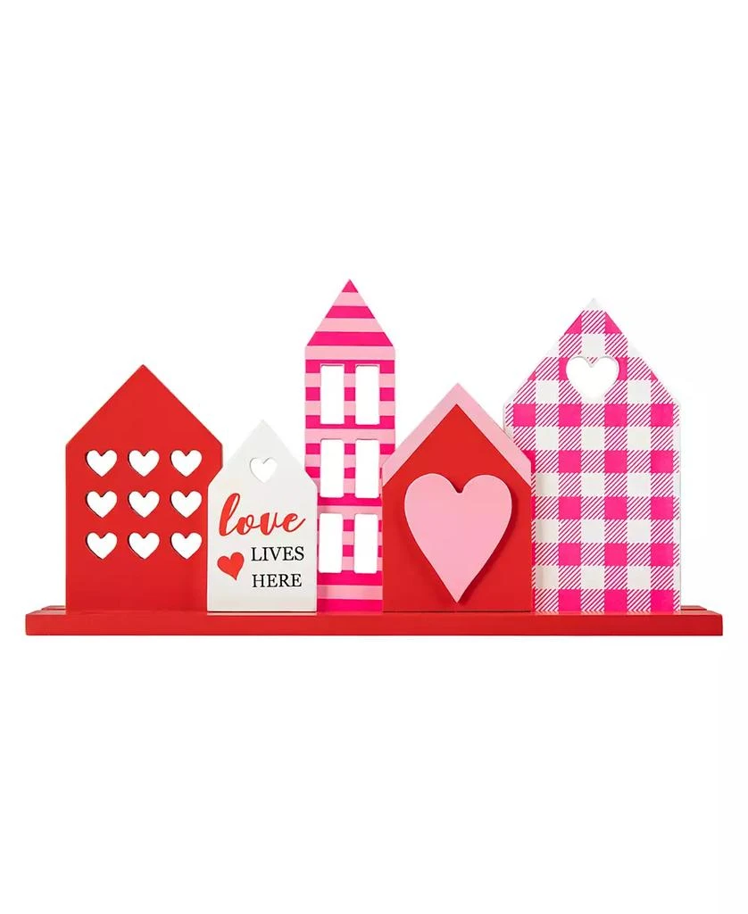 Glitzhome 16" L Valentine's House Wooden Table Decor 2