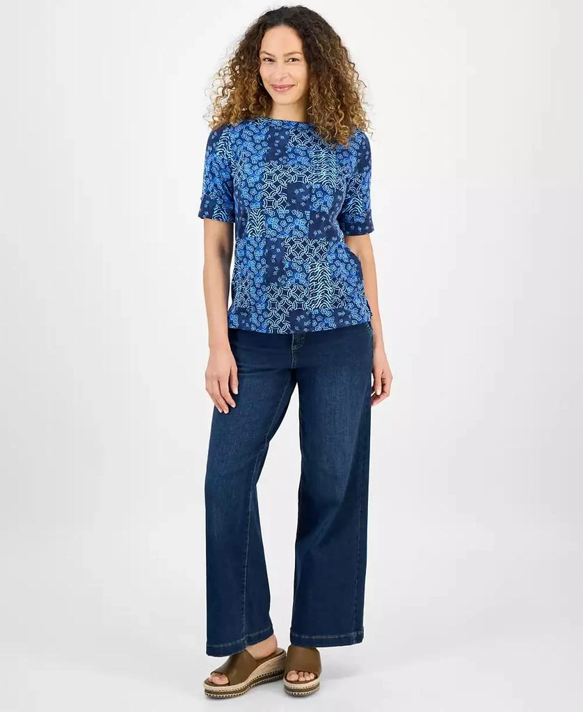 Style & Co Petite Elbow-Sleeve Patchwork Top, Exclusively at Macy's 3