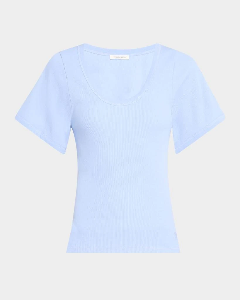 BY MALENE BIRGER Lunai Ribbed Stretch Organic Cotton T-Shirt 1